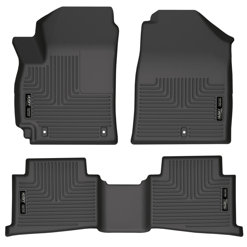 Lincoln Corsair Floor Liners - Front + Rear - Husky Liners - WeatherBeater - Black - `20-`22
